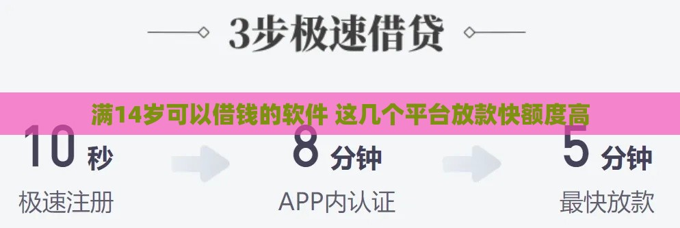 满14岁可以借钱的软件 这几个平台放款快额度高