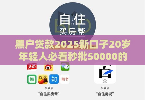 黑户贷款2025新口子20岁年轻人必看秒批50000的良心平台