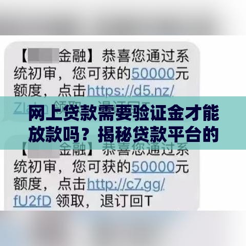 网上贷款需要验证金才能放款吗？揭秘贷款平台的真实操作