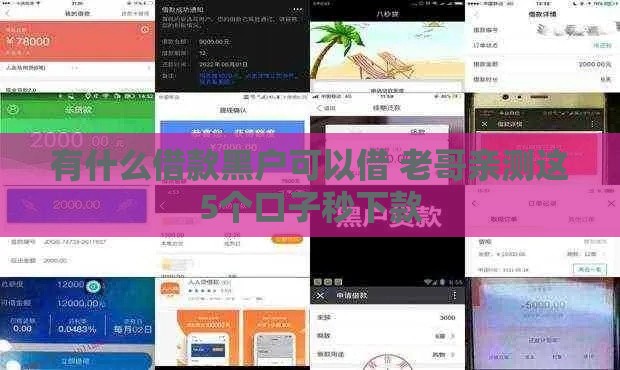 有什么借款黑户可以借 老哥亲测这5个口子秒下款