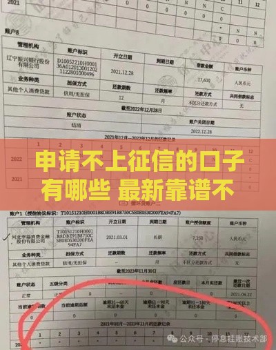 申请不上征信的口子有哪些 最新靠谱不上征信网贷推荐