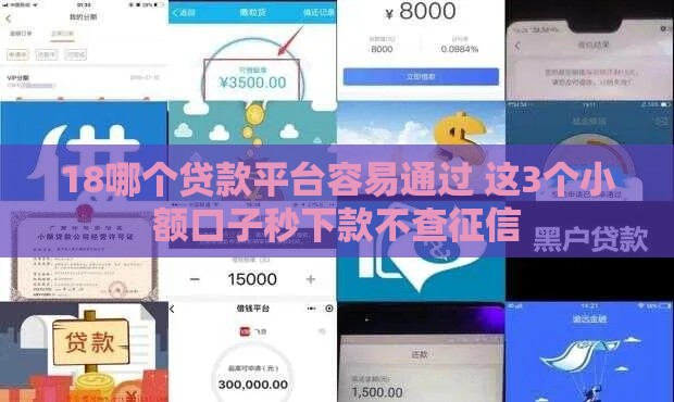 18哪个贷款平台容易通过 这3个小额口子秒下款不查征信