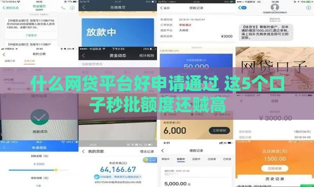 什么网贷平台好申请通过 这5个口子秒批额度还贼高