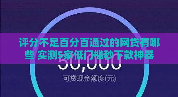 评分不足百分百通过的网贷有哪些 实测5家低门槛秒下款神器