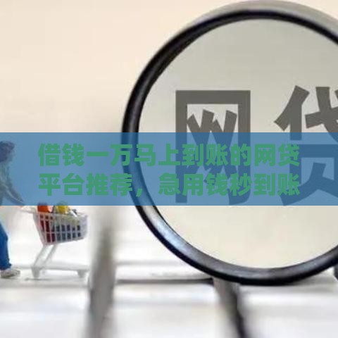 借钱一万马上到账的网贷平台推荐，急用钱秒到账真实经历分享