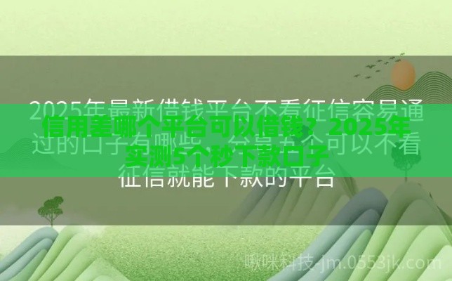 信用差哪个平台可以借钱？2025年实测5个秒下款口子