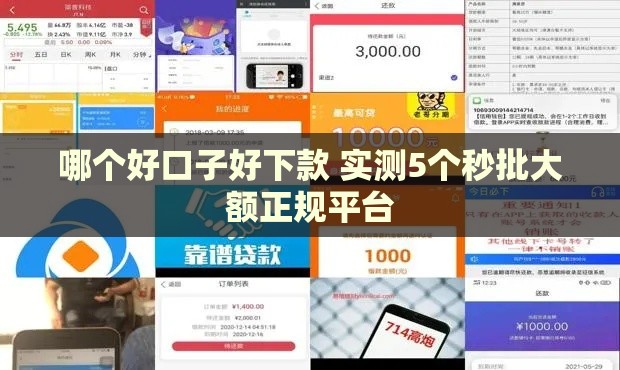哪个好口子好下款 实测5个秒批大额正规平台