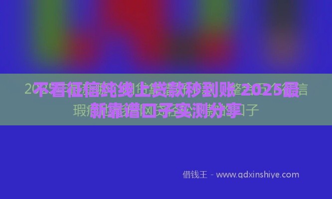 不看征信纯线上贷款秒到账 2025最新靠谱口子实测分享