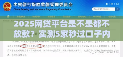 2025网贷平台是不是都不放款？实测5家秒过口子内幕曝光