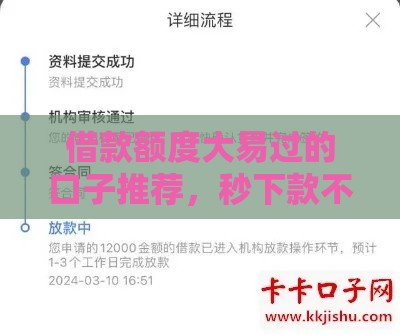 借款额度大易过的口子推荐，秒下款不查征信的平台实测