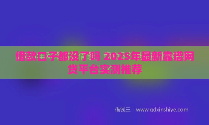 借款口子都没了吗 2025年最新靠谱网贷平台实测推荐