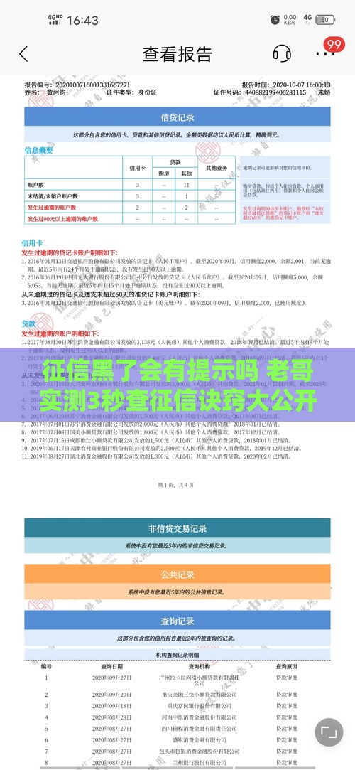 征信黑了会有提示吗 老哥实测3秒查征信诀窍大公开