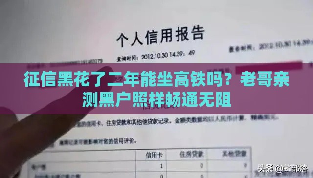征信黑花了二年能坐高铁吗？老哥亲测黑户照样畅通无阻
