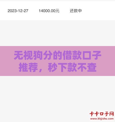 无视狗分的借款口子推荐，秒下款不查征信的真实渠道分享