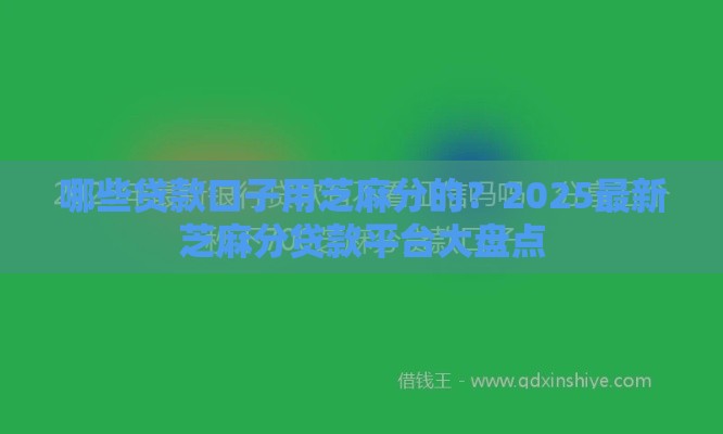 哪些贷款口子用芝麻分的？2025最新芝麻分贷款平台大盘点