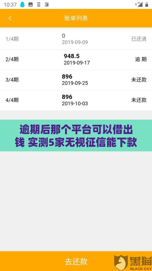 逾期后那个平台可以借出钱 实测5家无视征信能下款的口子