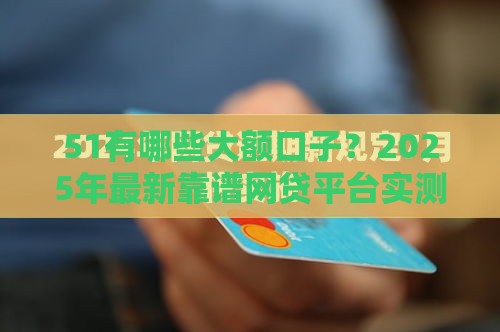51有哪些大额口子？2025年最新靠谱网贷平台实测推荐