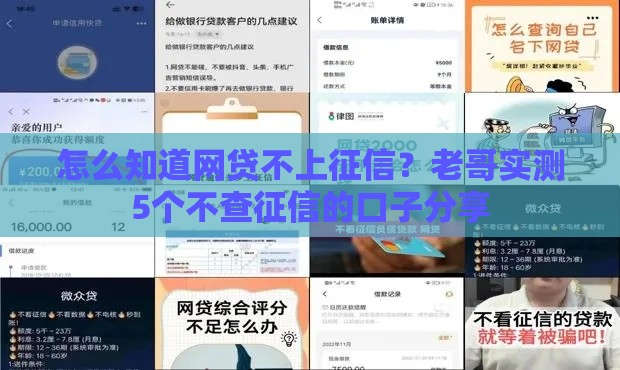 怎么知道网贷不上征信？老哥实测5个不查征信的口子分享