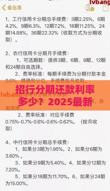 招行分期还款利率多少？2025最新实测对比其他银行更划算