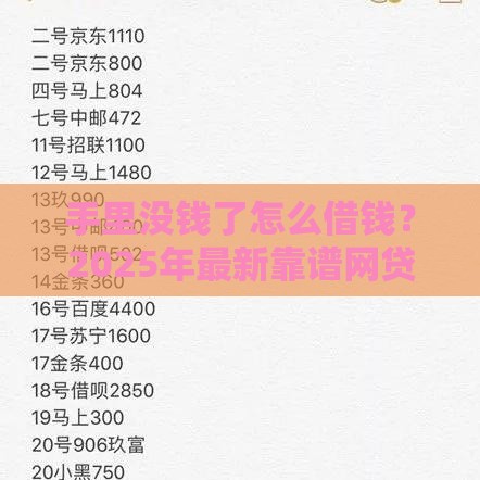 手里没钱了怎么借钱？2025年最新靠谱网贷口子实测分享