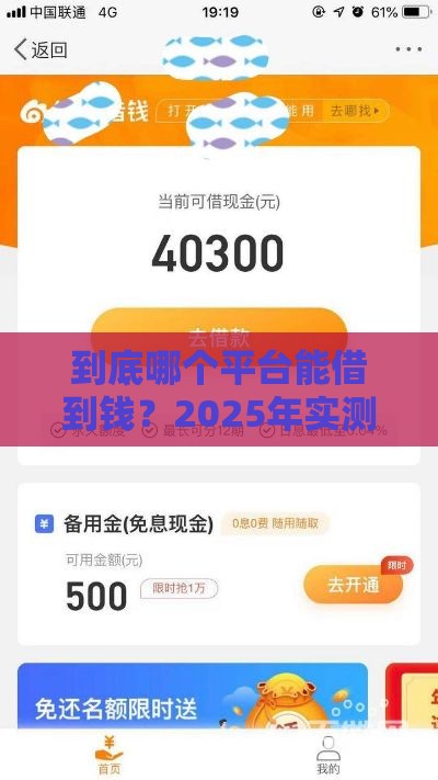 到底哪个平台能借到钱？2025年实测5个秒下款口子推荐