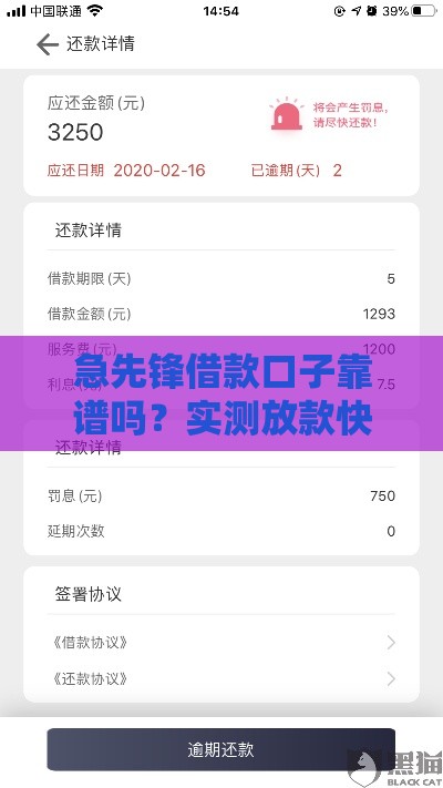 急先锋借款口子靠谱吗？实测放款快审核松的良心平台