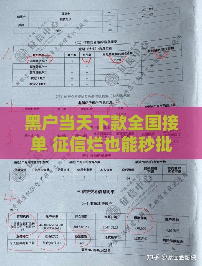黑户当天下款全国接单 征信烂也能秒批的贷款神器