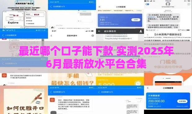 最近哪个口子能下款 实测2025年6月最新放水平台合集
