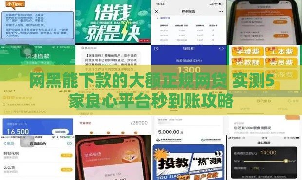 网黑能下款的大额正规网贷 实测5家良心平台秒到账攻略