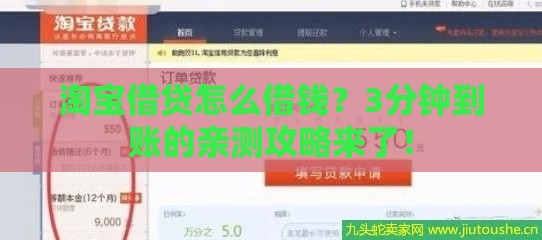 淘宝借贷怎么借钱？3分钟到账的亲测攻略来了！