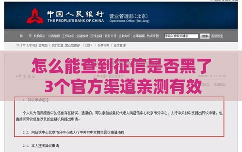 怎么能查到征信是否黑了 3个官方渠道亲测有效