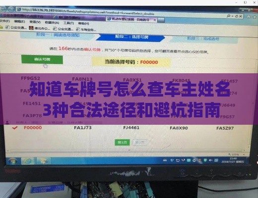 知道车牌号怎么查车主姓名 3种合法途径和避坑指南