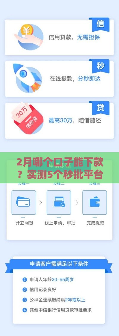 2月哪个口子能下款？实测5个秒批平台推荐