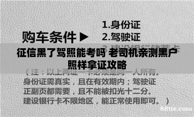 征信黑了驾照能考吗 老司机亲测黑户照样拿证攻略