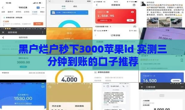 黑户烂户秒下3000苹果id 实测三分钟到账的口子推荐