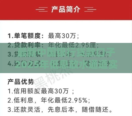最新中国银行贷款口子2025年低息放水通道实测分享