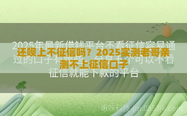 还呗上不征信吗？2025实测老哥亲测不上征信口子