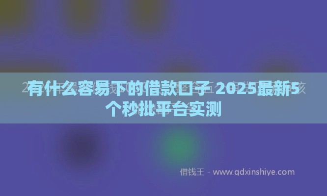 有什么容易下的借款口子 2025最新5个秒批平台实测