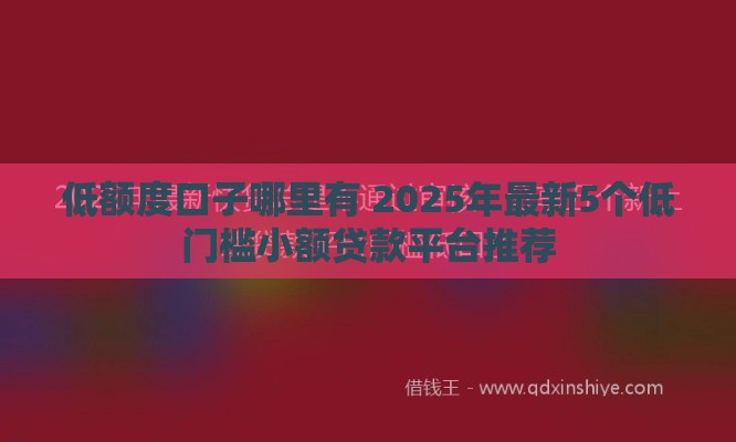低额度口子哪里有 2025年最新5个低门槛小额贷款平台推荐
