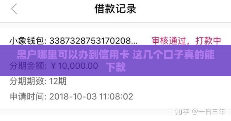 黑户哪里可以办到信用卡 这几个口子真的能下款