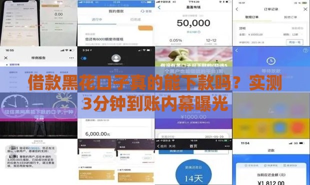 借款黑花口子真的能下款吗？实测3分钟到账内幕曝光