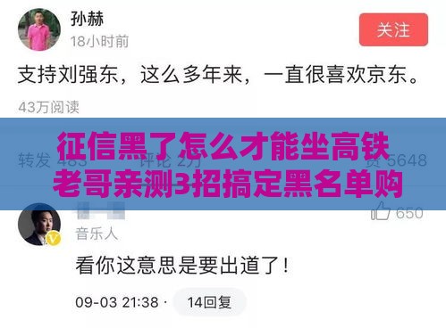 征信黑了怎么才能坐高铁 老哥亲测3招搞定黑名单购票难题