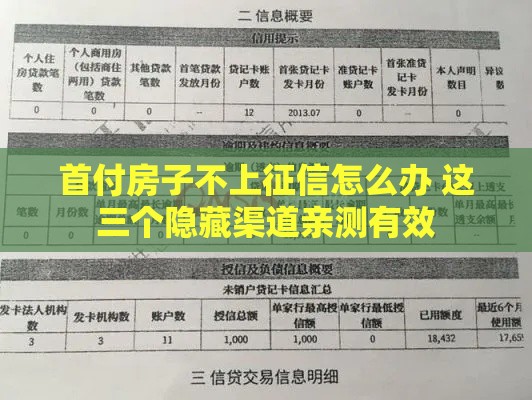 首付房子不上征信怎么办 这三个隐藏渠道亲测有效