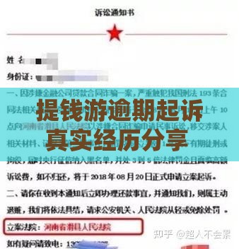 提钱游逾期起诉真实经历分享 律师教你应对催收技巧