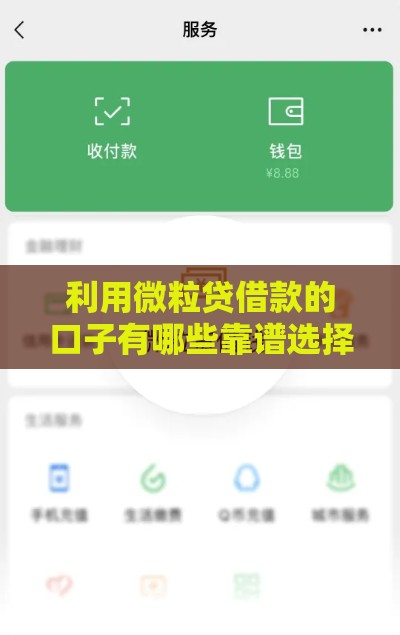 利用微粒贷借款的口子有哪些靠谱选择？实测推荐这5个