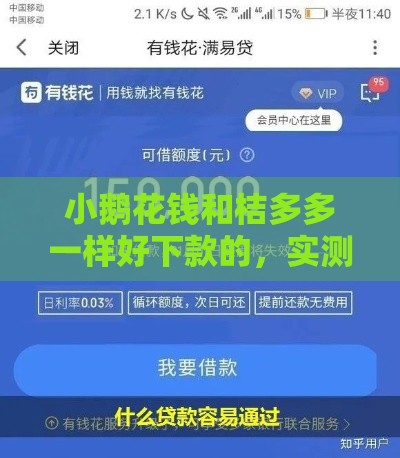 小鹅花钱和桔多多一样好下款的，实测秒过经验分享