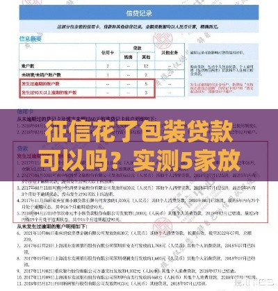 征信花了包装贷款可以吗？实测5家放水平台下款攻略