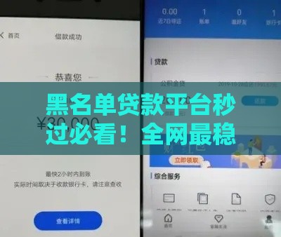 黑名单贷款平台秒过必看！全网最稳下款秘籍大公开