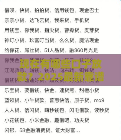 现在有哪些口子放款？2025最新靠谱网贷平台实测推荐