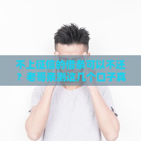 不上征信的借条可以不还？老哥亲测这几个口子真能躺平